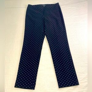 Adrianna Papell Black White Polka Dot Skinny Mid Rise Work Dress Pants Size 6